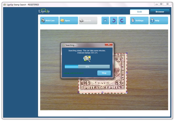 Stamp identification software