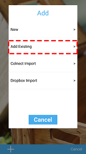 select add existing