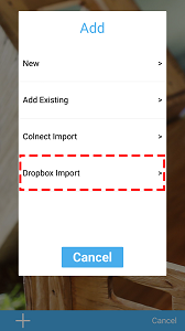 select dropbox import