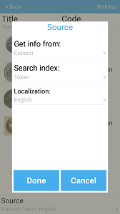 settings of searching source