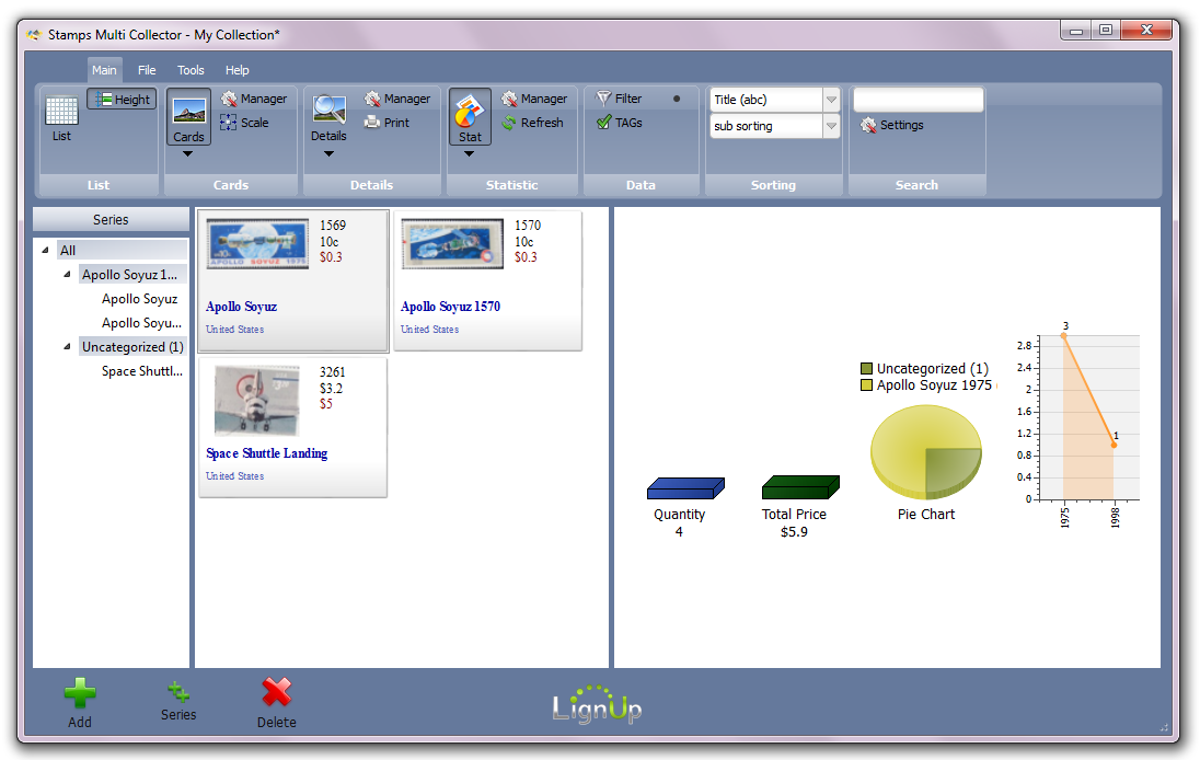 The LignUp Multi Collector 7 Especial Philatelic Software